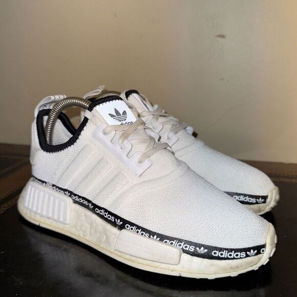 Adidas NMD_R1 White Tape Logo FV7306 Women's Size 5.5 - Picture 1 of 7
